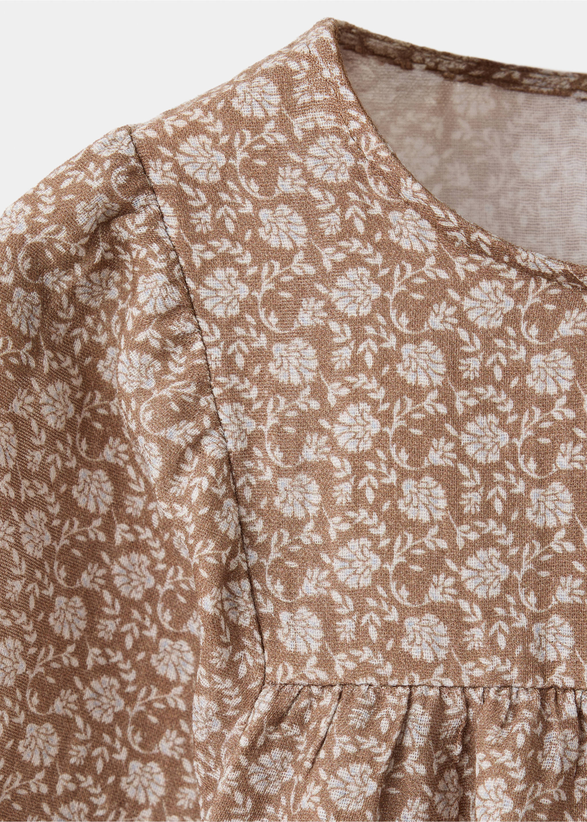 Floral print blouse - Details of the article 8, Beige. Ref: 37047936-00.