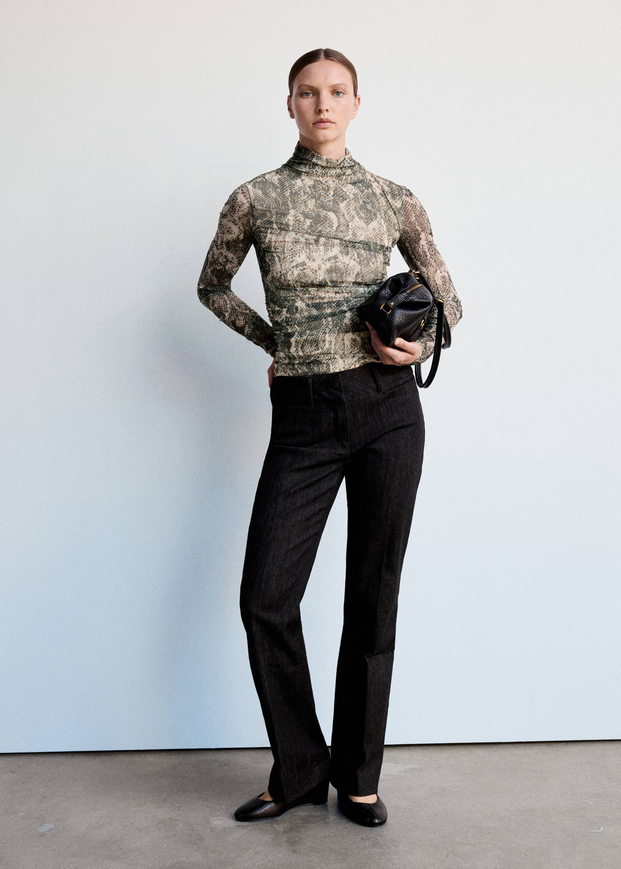 Animal print ruched T-shirt - General plane