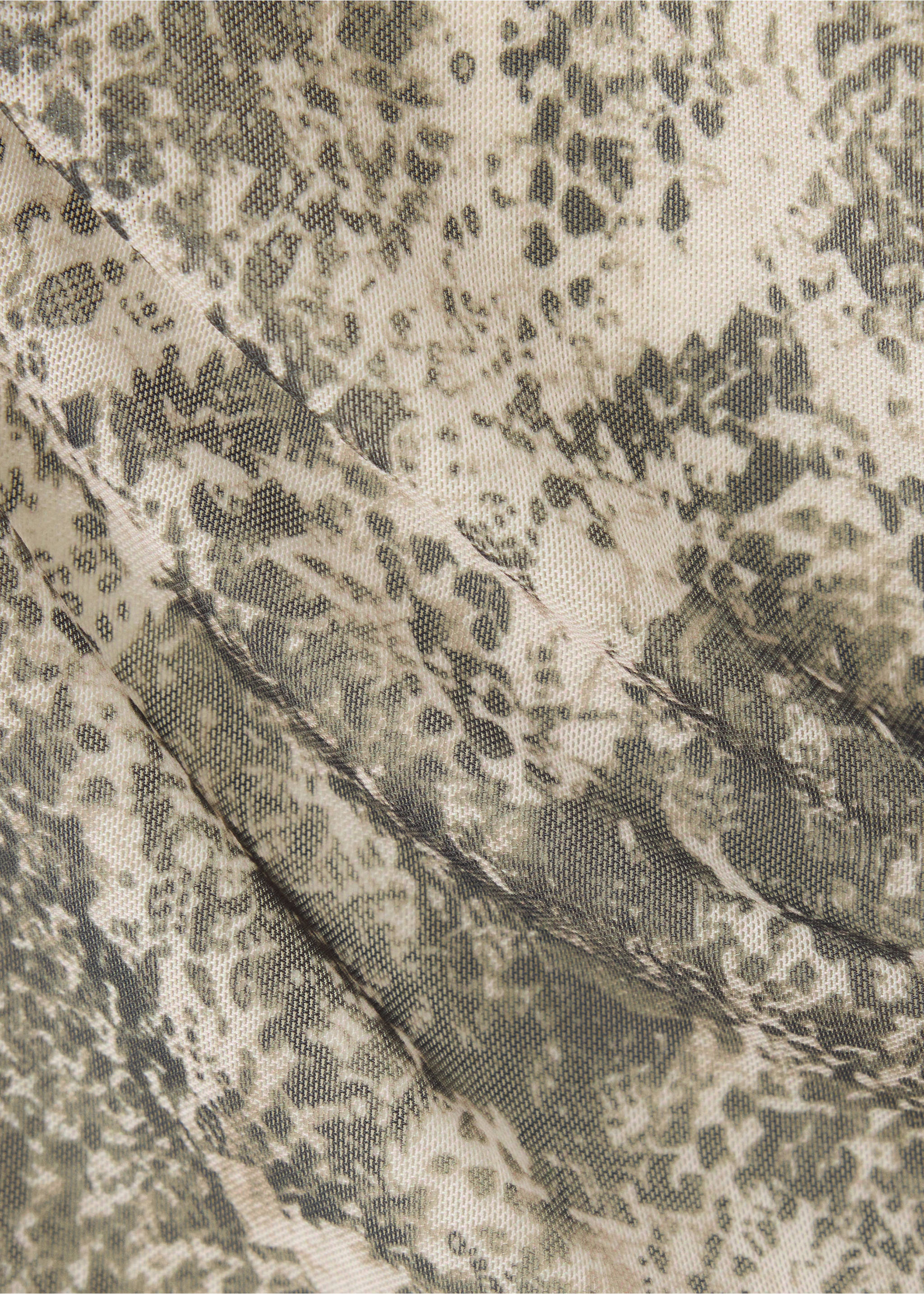 Animal print ruched T-shirt - Details of the article 0, Sand. Ref: 37047939-00.