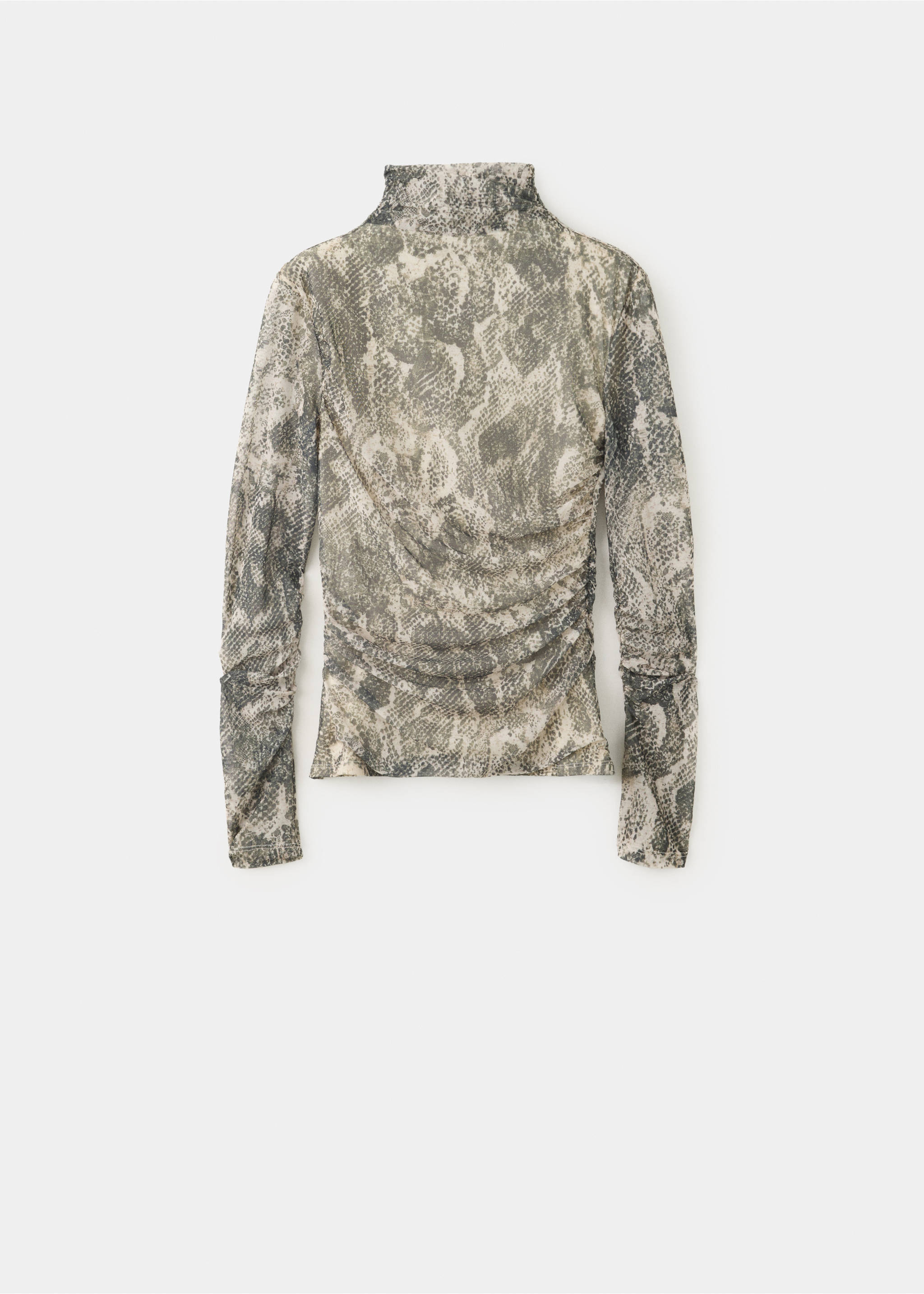 Animal print ruched T-shirt - Article without model, Sand. Ref: 37047939-00.
