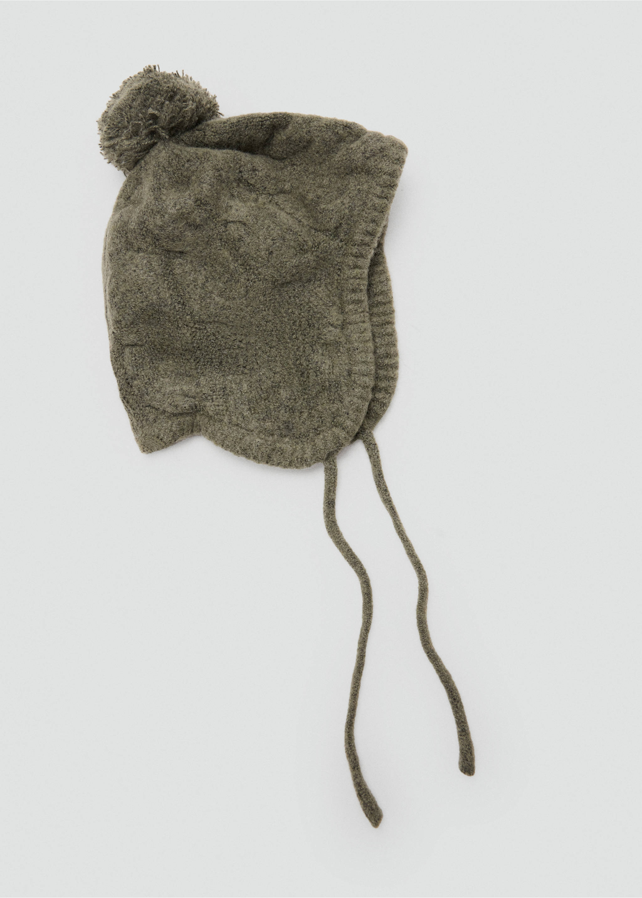 Strickmütze mit Zopfmuster und Bommel - Artikel ohne Model, Dunkelgrün. Ref: 37047940-00.