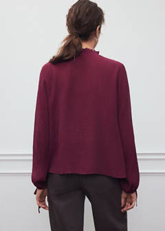 Textured chiffon shirt with ruffles — Blackberry 7