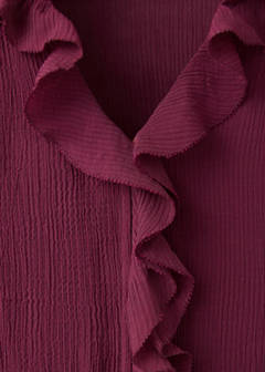 Textured chiffon shirt with ruffles — Blackberry 6