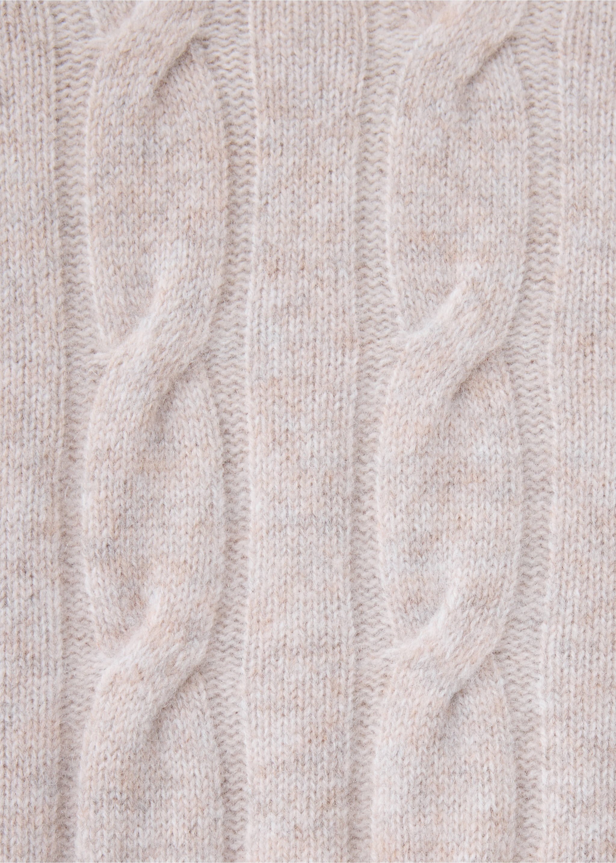 Close-up of a beige cable knit jersey fabric., Beige. Ref: 37048275-00.