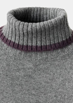 Contrast roll-neck jumper — Medium Heather Grey 4