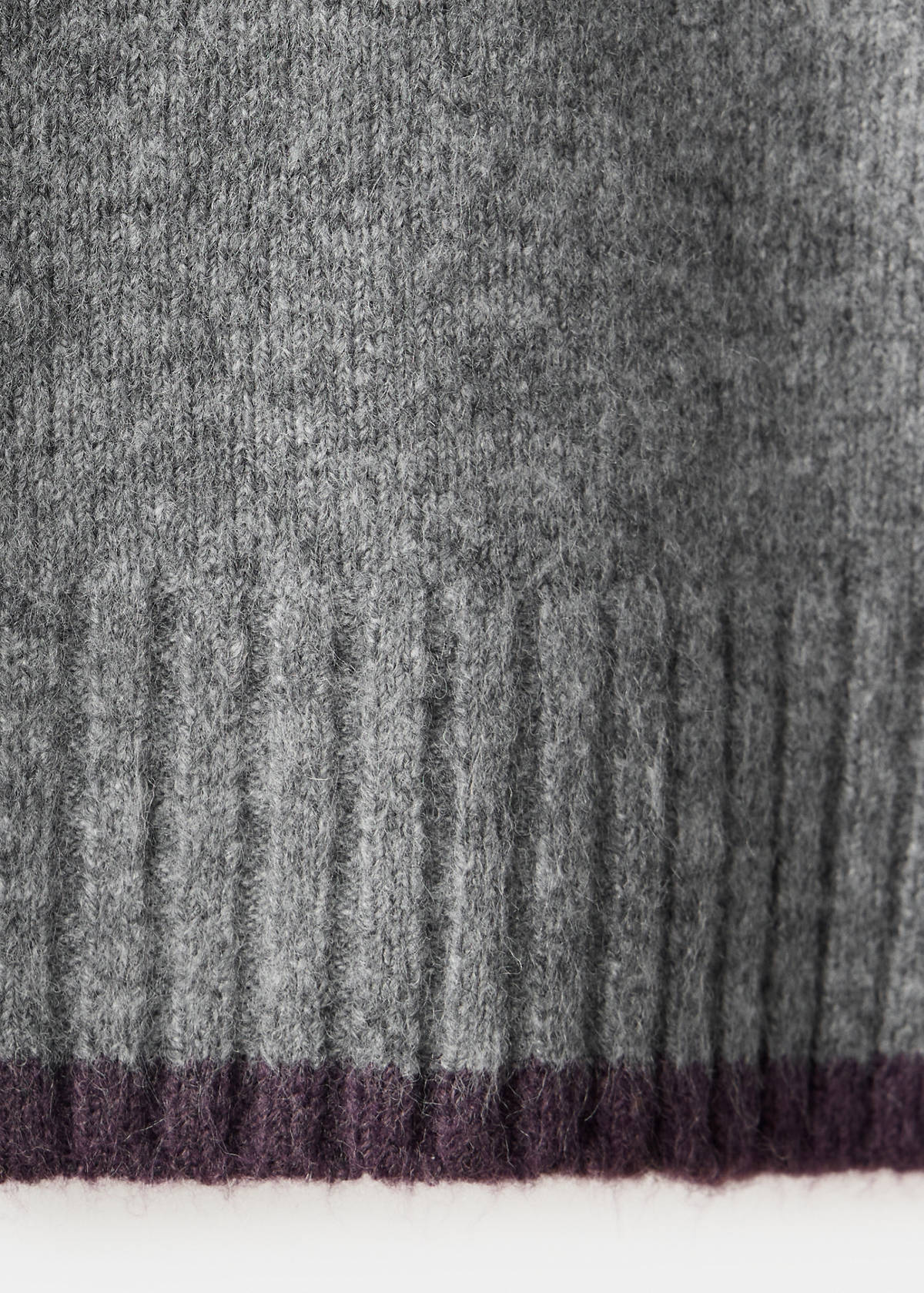 Contrast roll-neck jumper — Medium Heather Grey