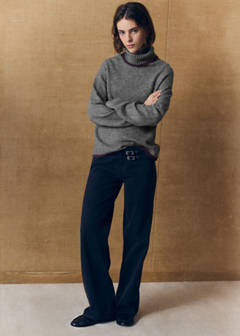 Contrast roll-neck jumper — Medium Heather Grey 7