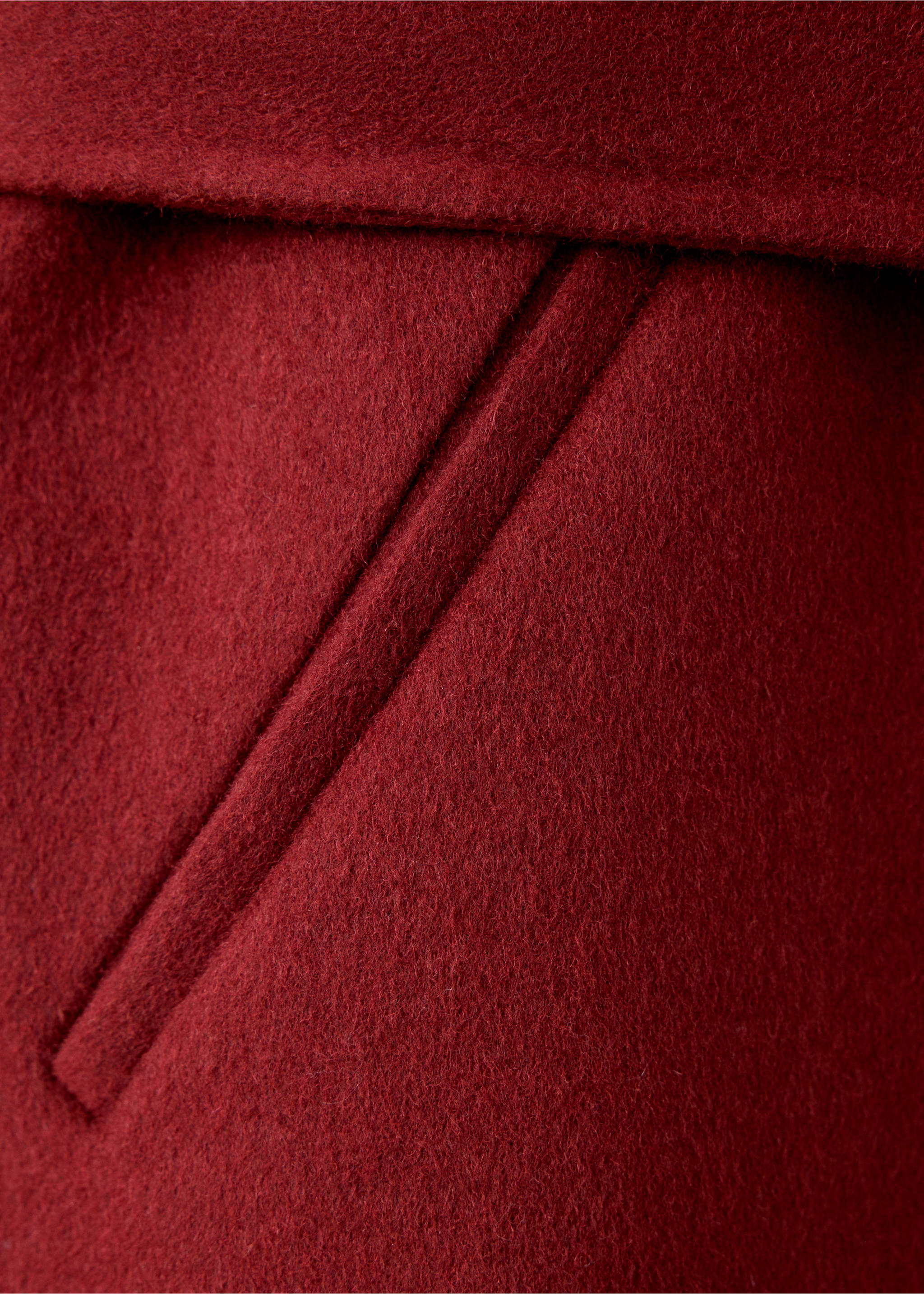 Manteau laine ceinture - Détail de l'article 0, Rouge. Ref: 37048278-00.