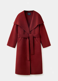 Wool coat with belt and oversized lapels — Red 5