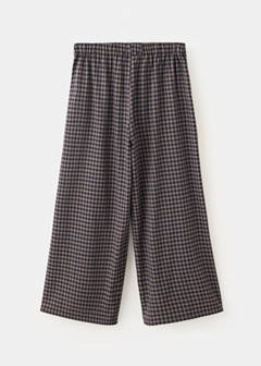 Wide-leg check trousers — Navy 3