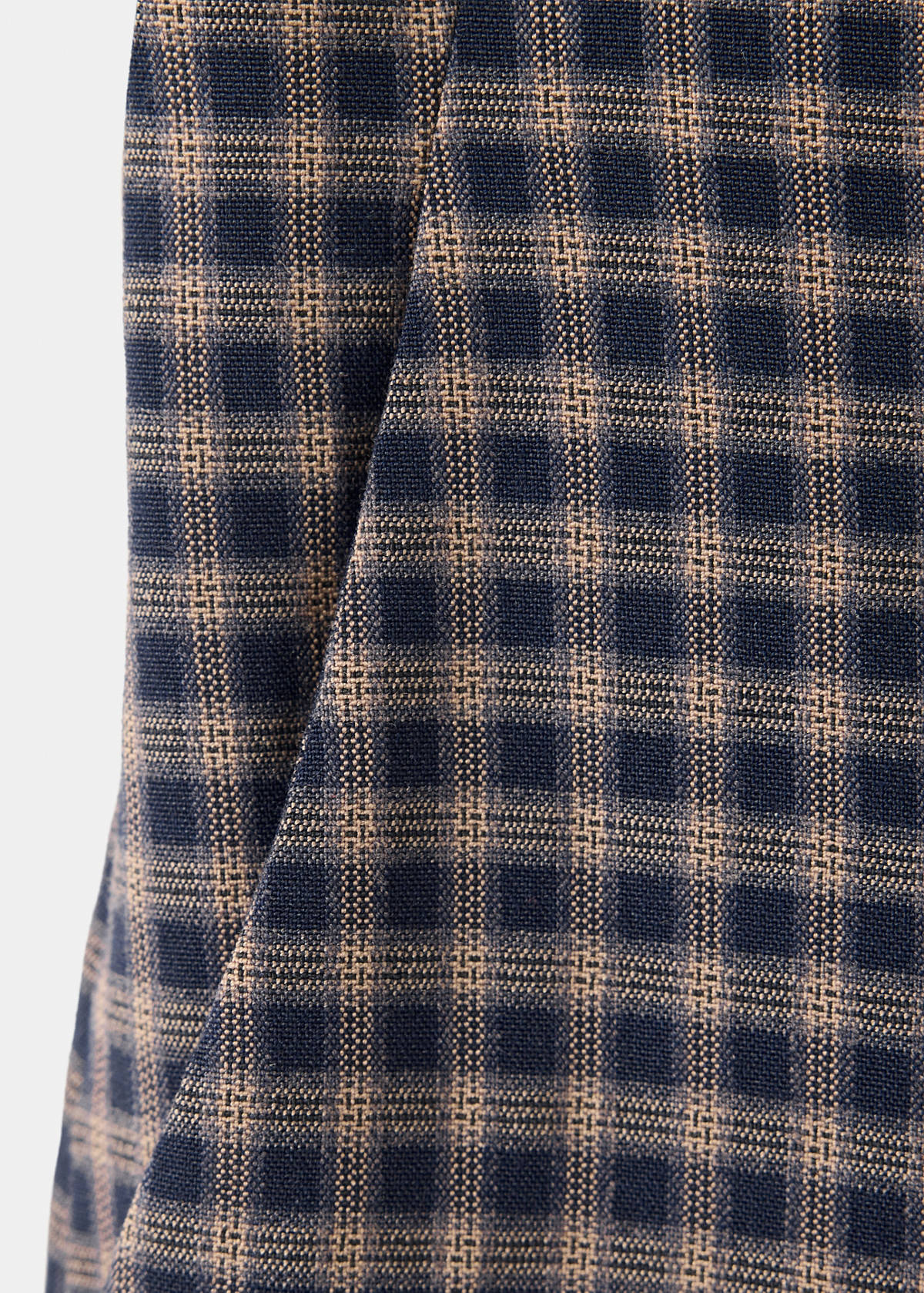 Wide-leg check trousers — Navy