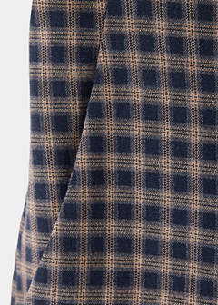 Wide-leg check trousers — Navy 4