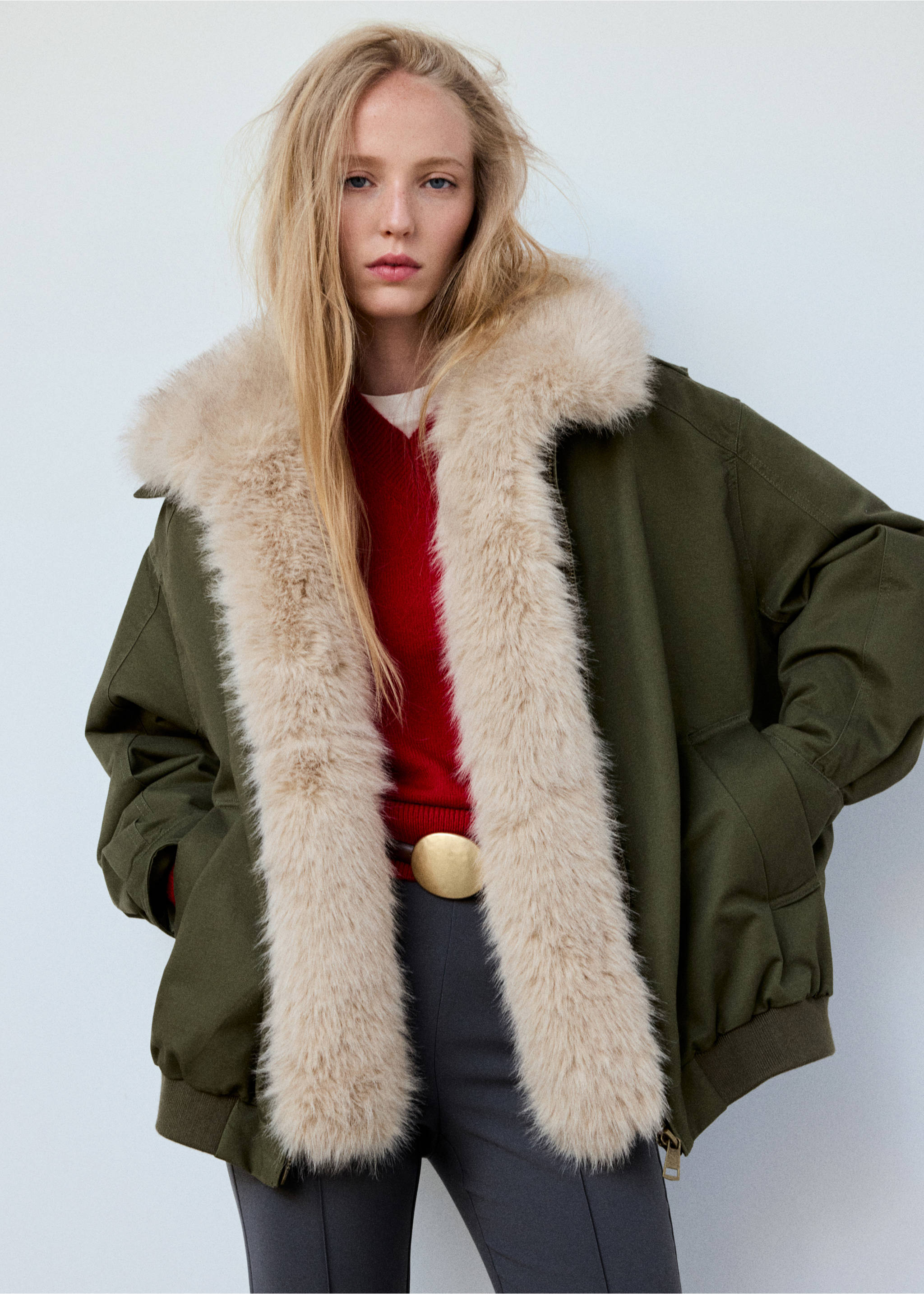 Parka alaska - Plan moyen, Kaki. Ref: 37048630-00.