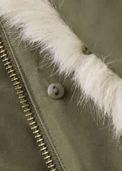 Parka with detachable fur collar — Khaki 9