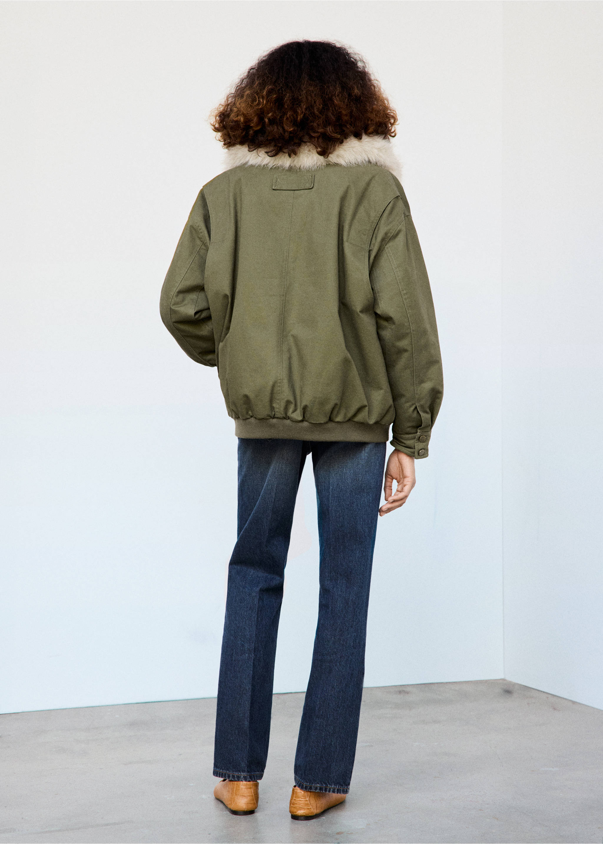 Parka col fourrure amovible - Verso de l’article, Kaki. Ref: 37048630-01.