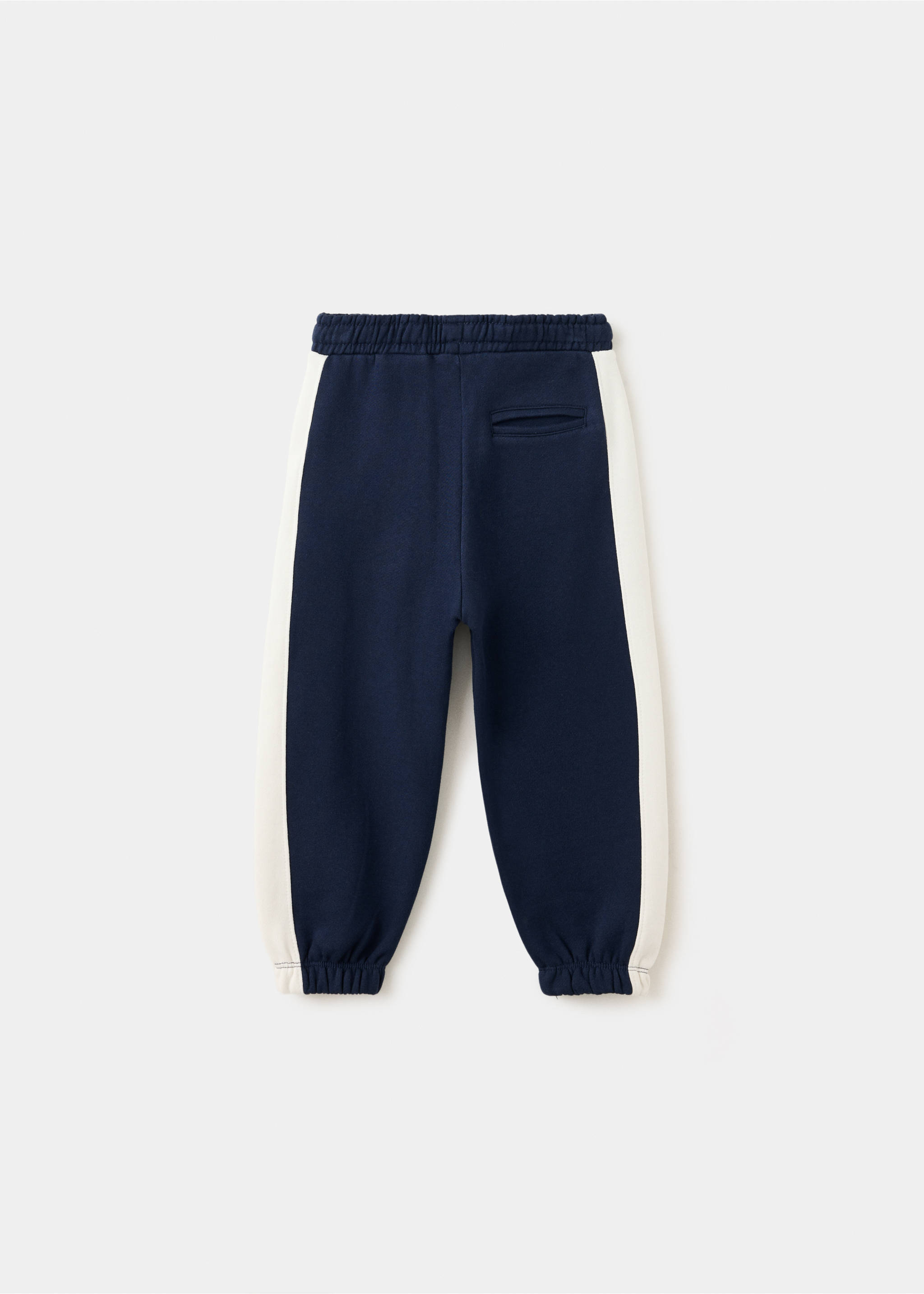 Pantalon jogger bande latérale - Verso de l’article, Bleu marine foncé. Ref: 37048631-00.