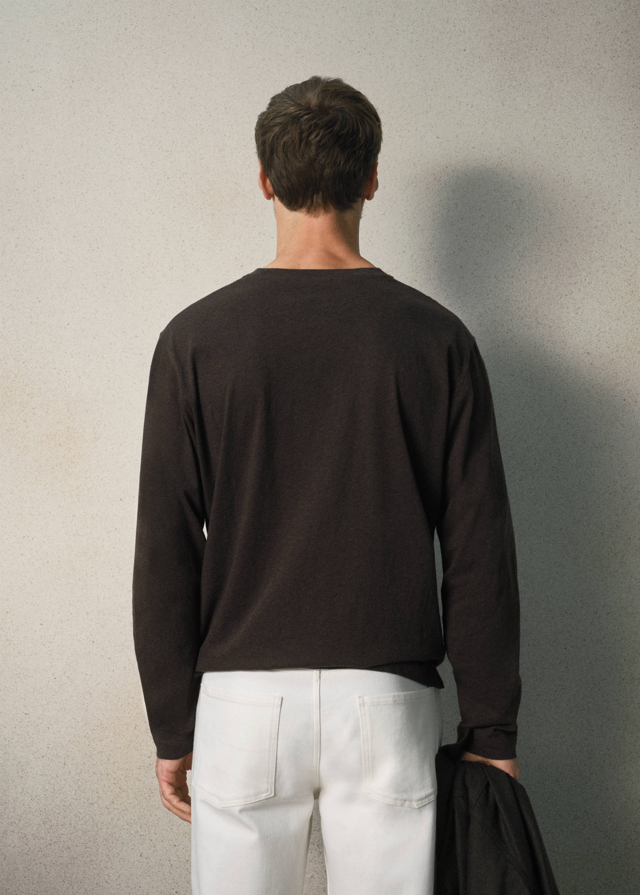 T-shirt coton mélangé cachemire regular fit - Verso de l’article