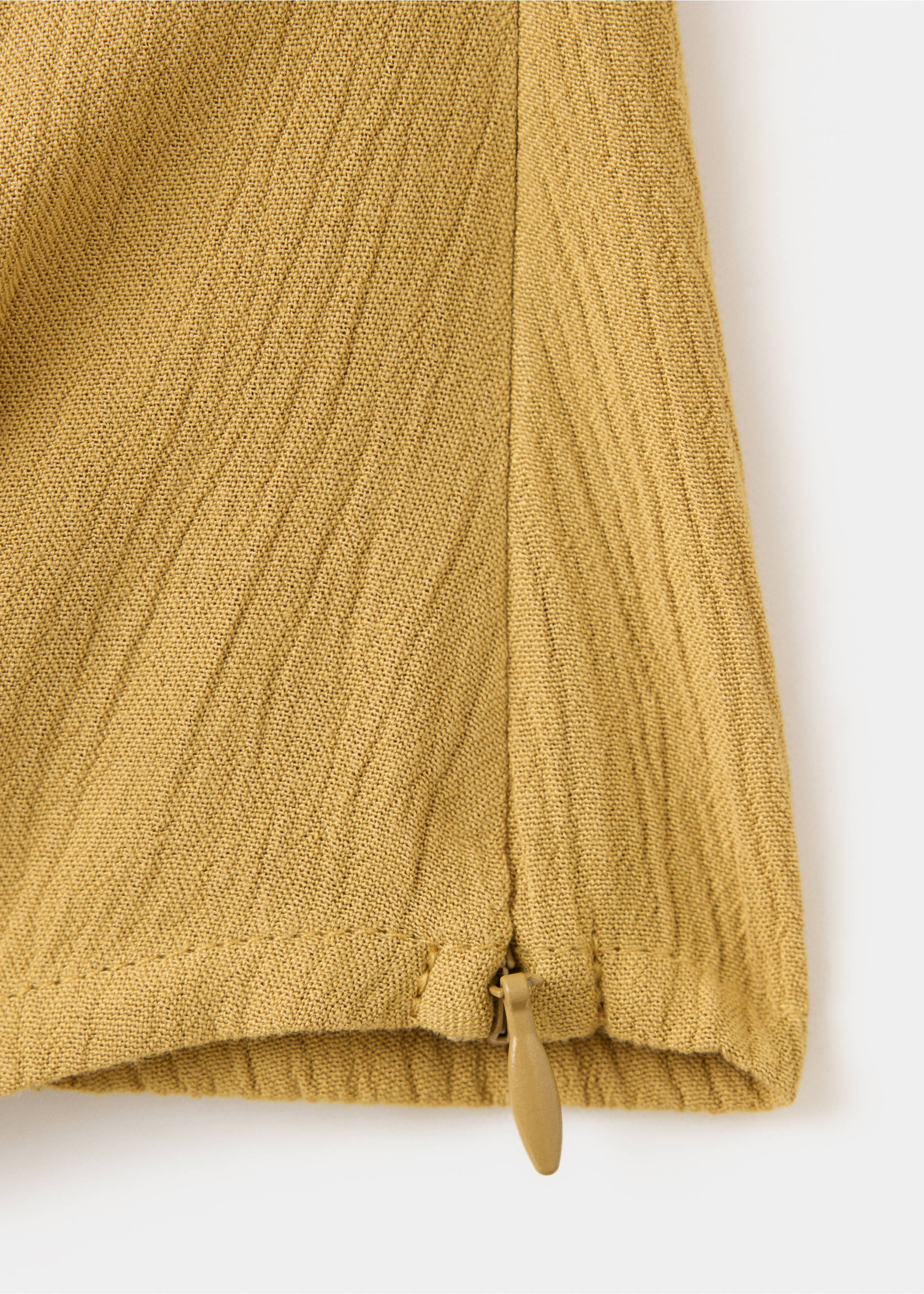 Asymmetrical chiffon blouse - Details of the article 0, Yellow. Ref: 37049118-00.
