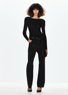 Straight-leg jeans with crystal detailing — Black denim 2
