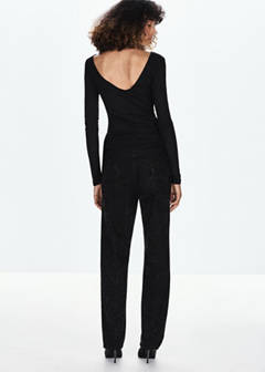 Straight-leg jeans with crystal detailing — Black denim 3