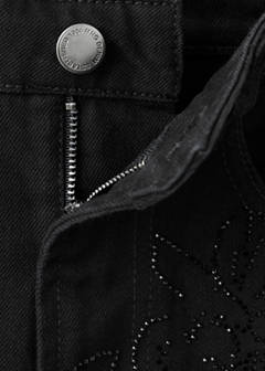Straight-leg jeans with crystal detailing — Black denim 7