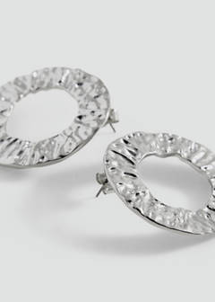 Textured hoop earrings — Silver 2