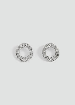 Textured hoop earrings — Silver 1
