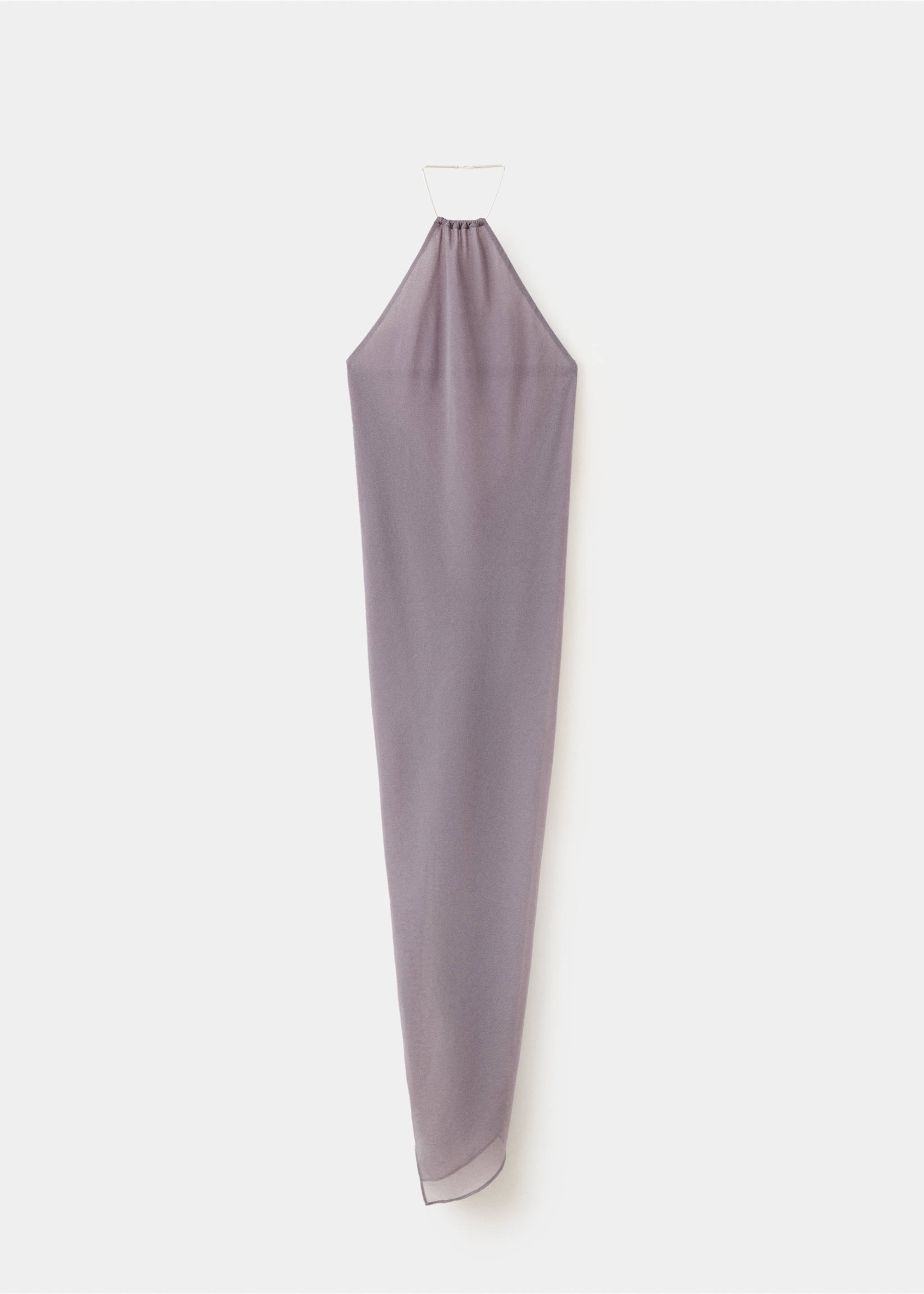 Lilac halter-neck dress with a gathered neckline and thin strap., Light/Pastel Purple. Ref: 37049143-00.