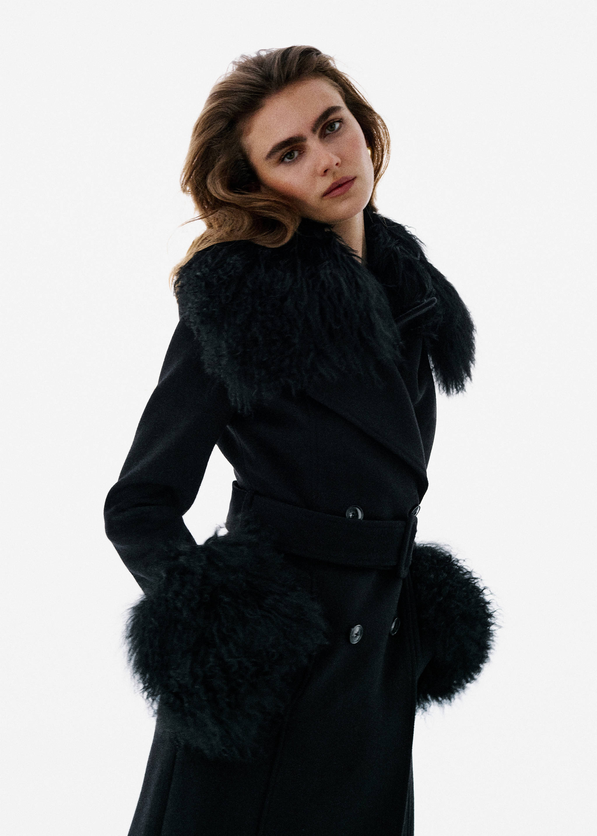 Manteau bords imitation fourrure amovibles - Détail de l'article 3