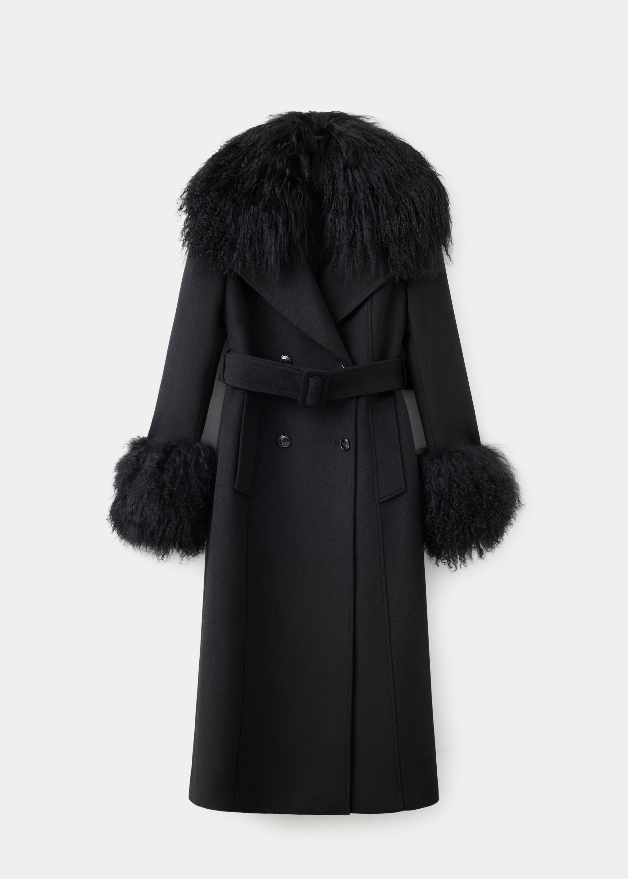 Manteau bords imitation fourrure amovibles - Article sans modèle