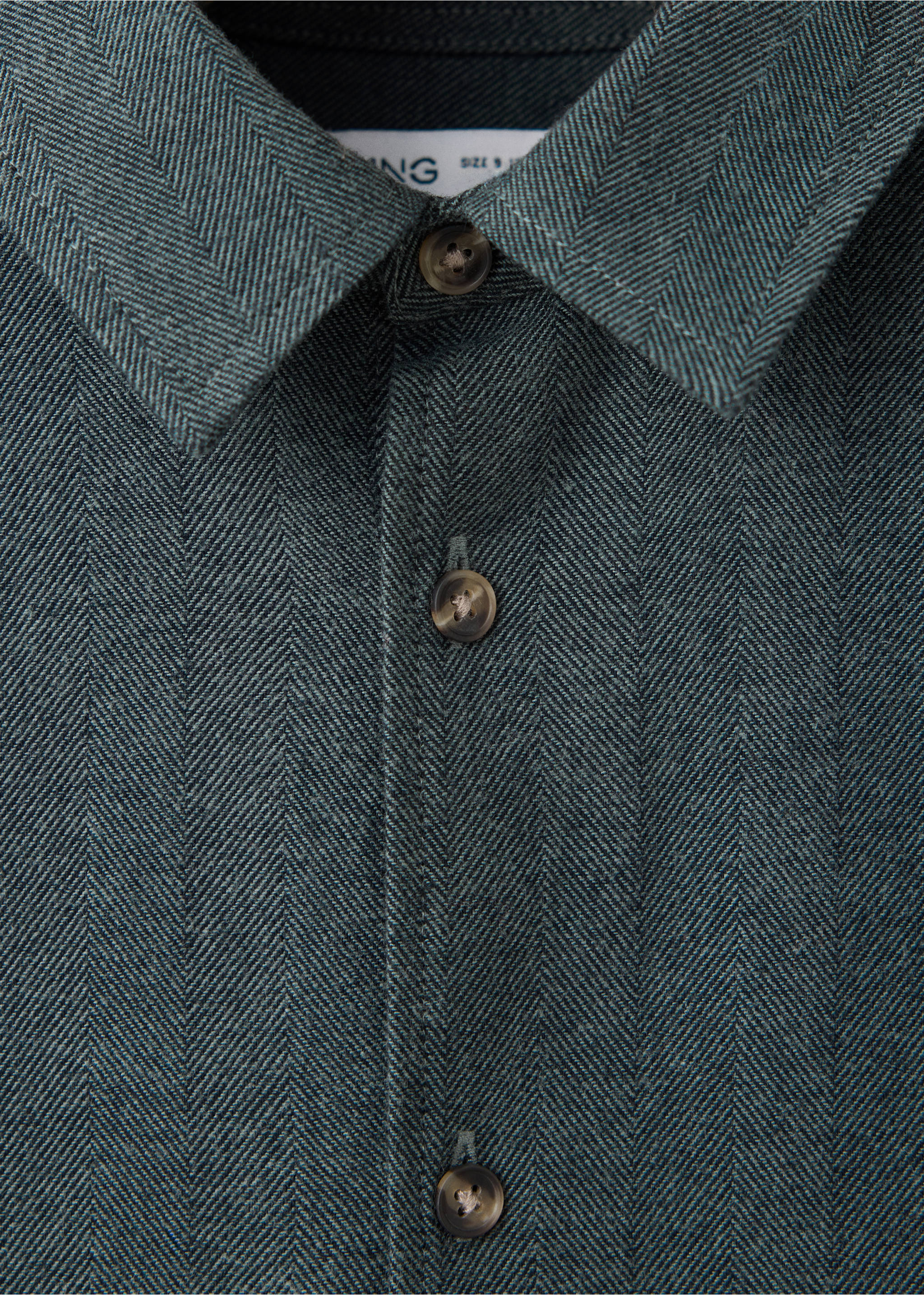Chemise en flanelle à chevron - Détail de l'article 8, Vert forêt. Ref: 37049210-00.