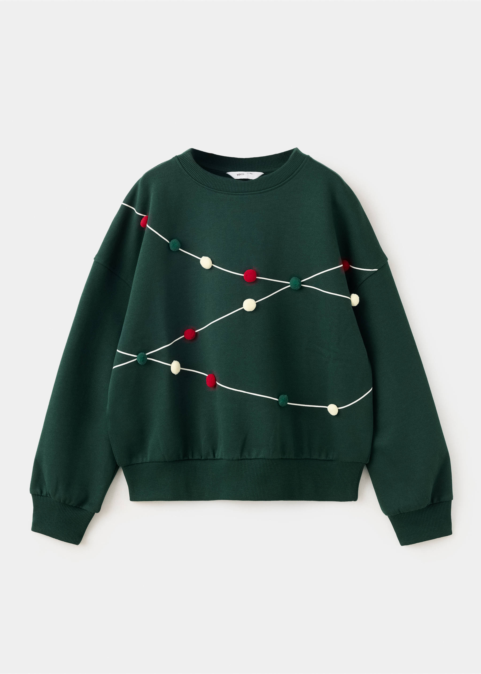 SWEATSHIRT POMPOM - منتج دون نموذج, أخضر غامق. Ref: 37049226-00.