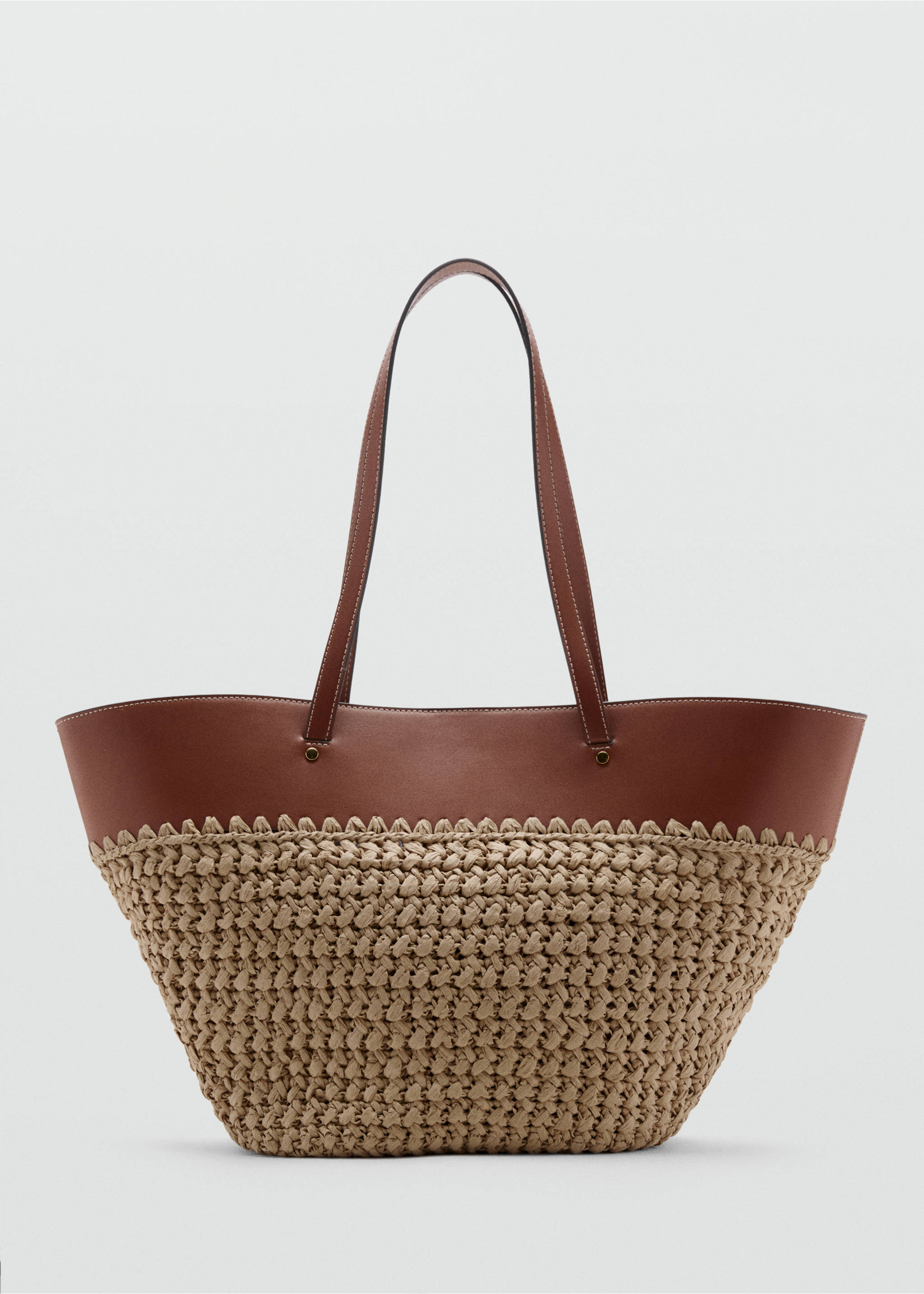Large natural fibre basket - Article without model, Leather. Ref: 37051326-00.