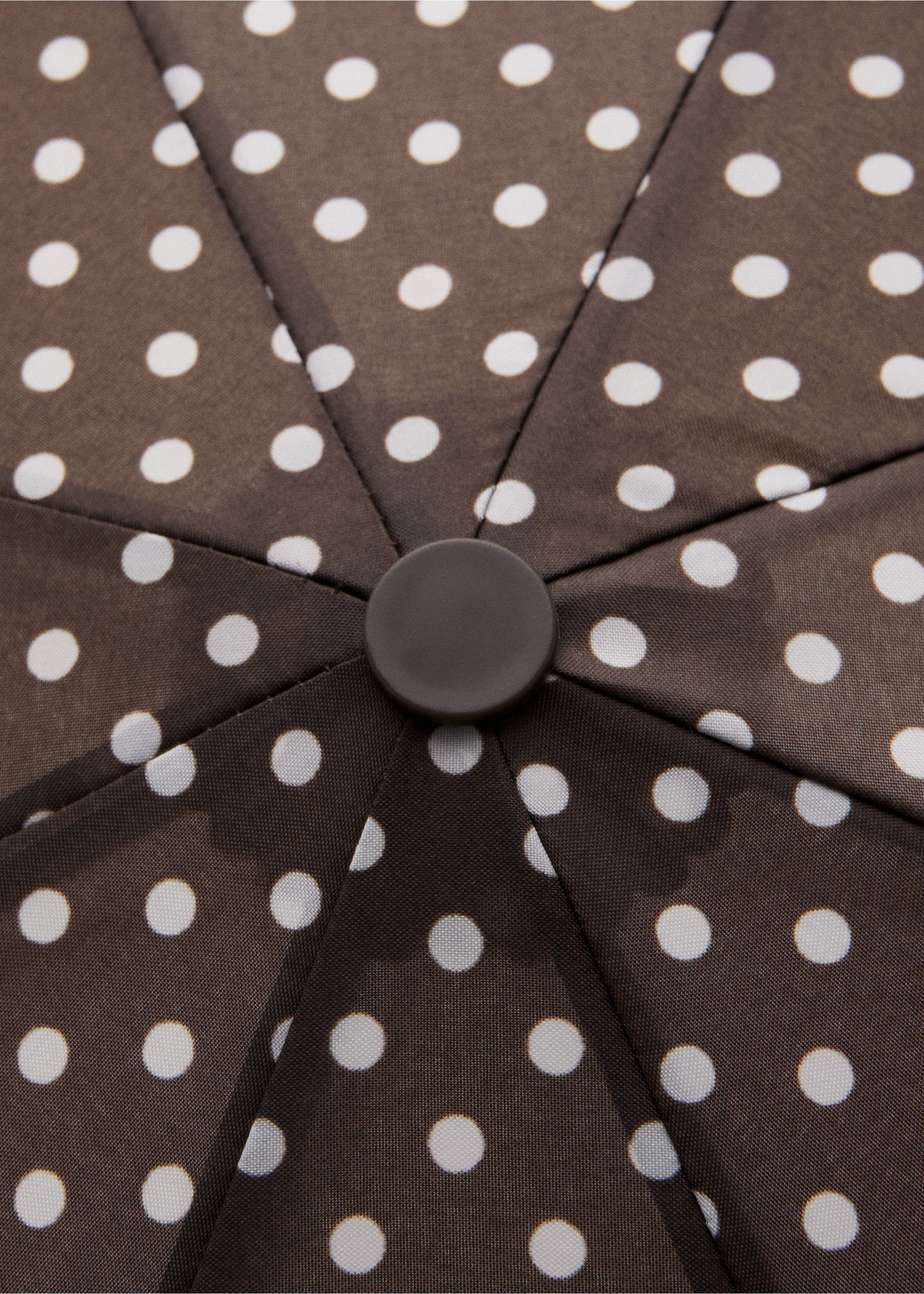 Зонт с принтом в мелкий горошек - Деталь изделия 1, Коричневый. Ref: 37051327-00.