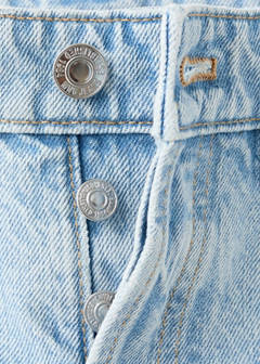 Denim shorts with frayed hem — Light Blue 6