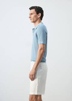 Slim-fit 100% linen bermuda shorts — Off White 5