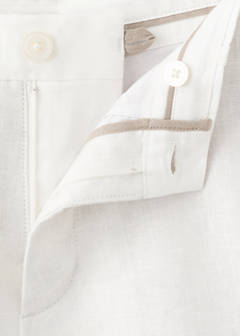 Slim-fit 100% linen bermuda shorts — Off White 9