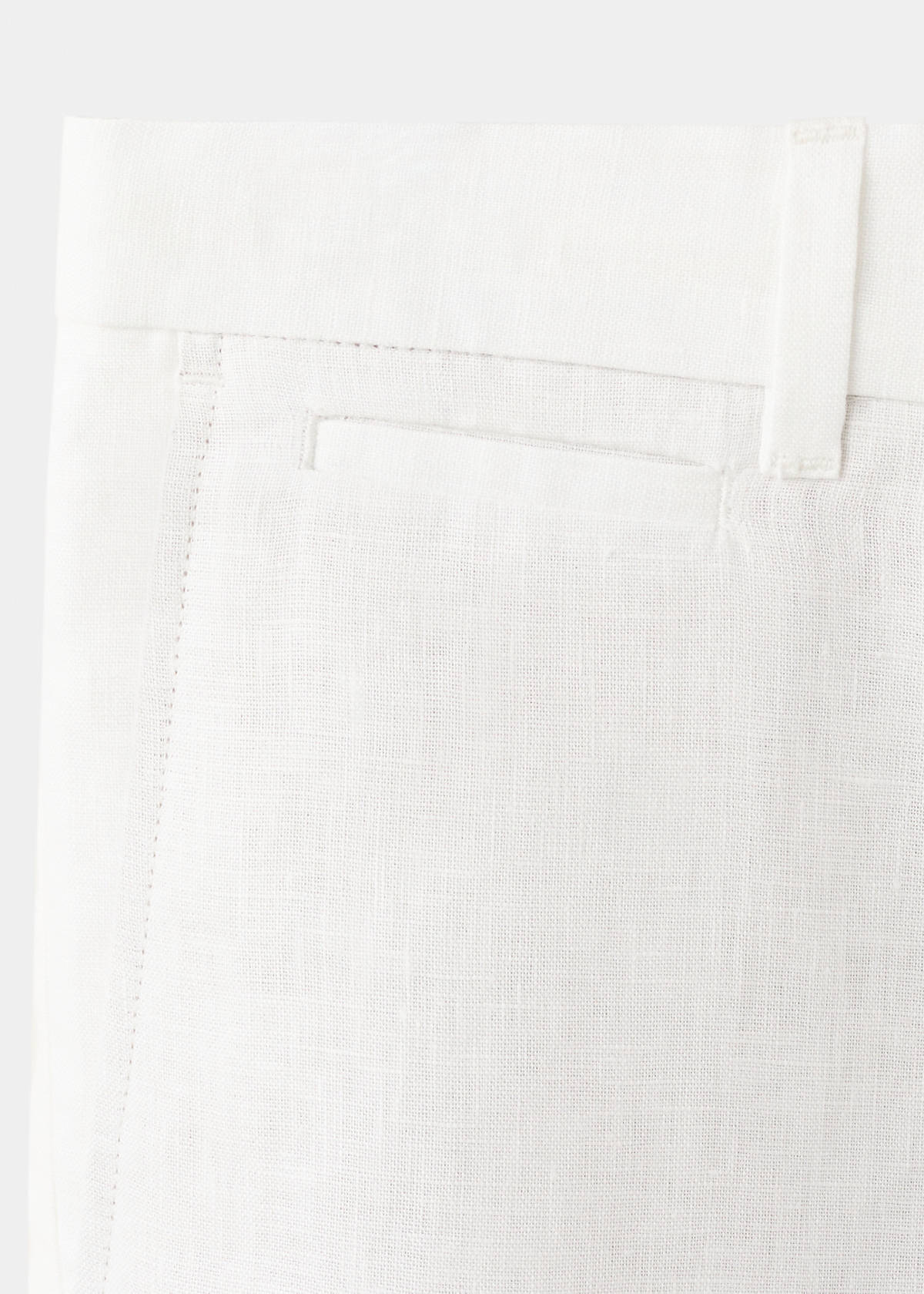 Slim-fit 100% linen bermuda shorts — Off White