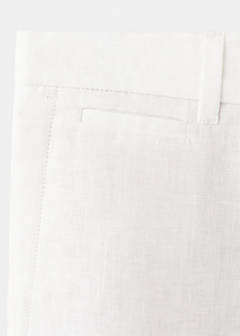 Slim-fit 100% linen bermuda shorts — Off White 11