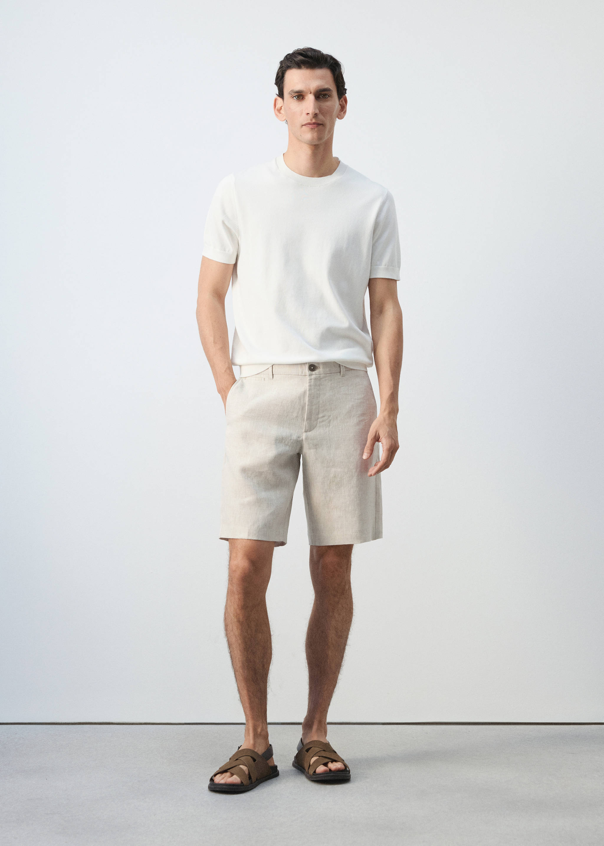 Bermudas slim fit 100% lino - Plano general