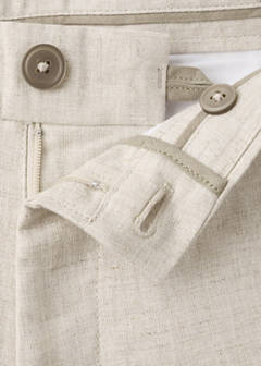 Slim-fit 100% linen bermuda shorts — Ecru 8