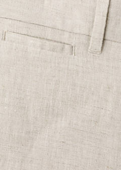 Slim-fit 100% linen bermuda shorts — Ecru 9