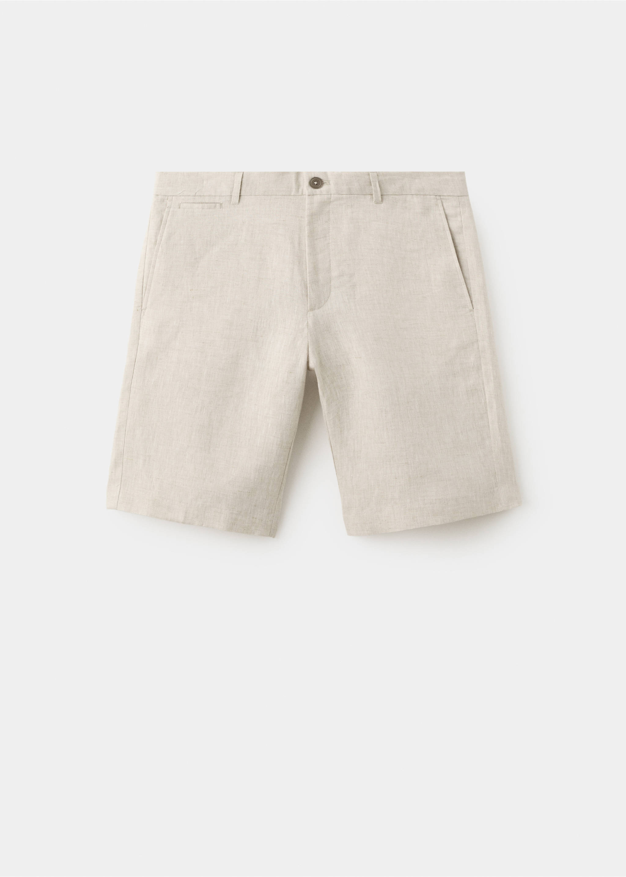 Bermudas slim fit 100% lino - Artículo sin modelo, Crudo. Ref: 37051330-00.