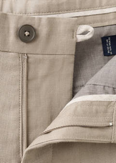 Slim-fit 100% linen bermuda shorts — Medium Brown 11