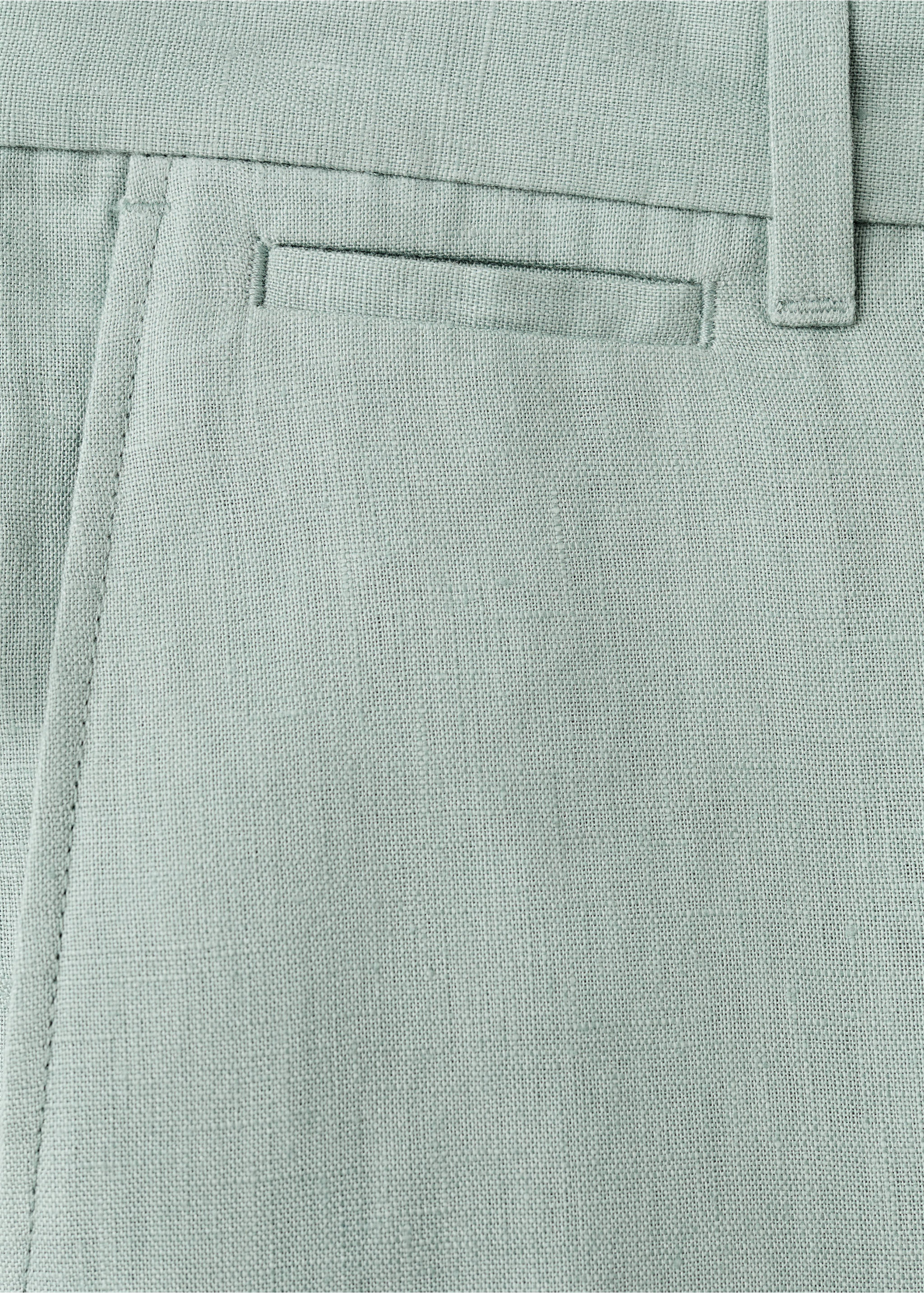 Bermudas slim fit 100% lino - Detalle del artículo 8, Esmeralda. Ref: 37051330-00.