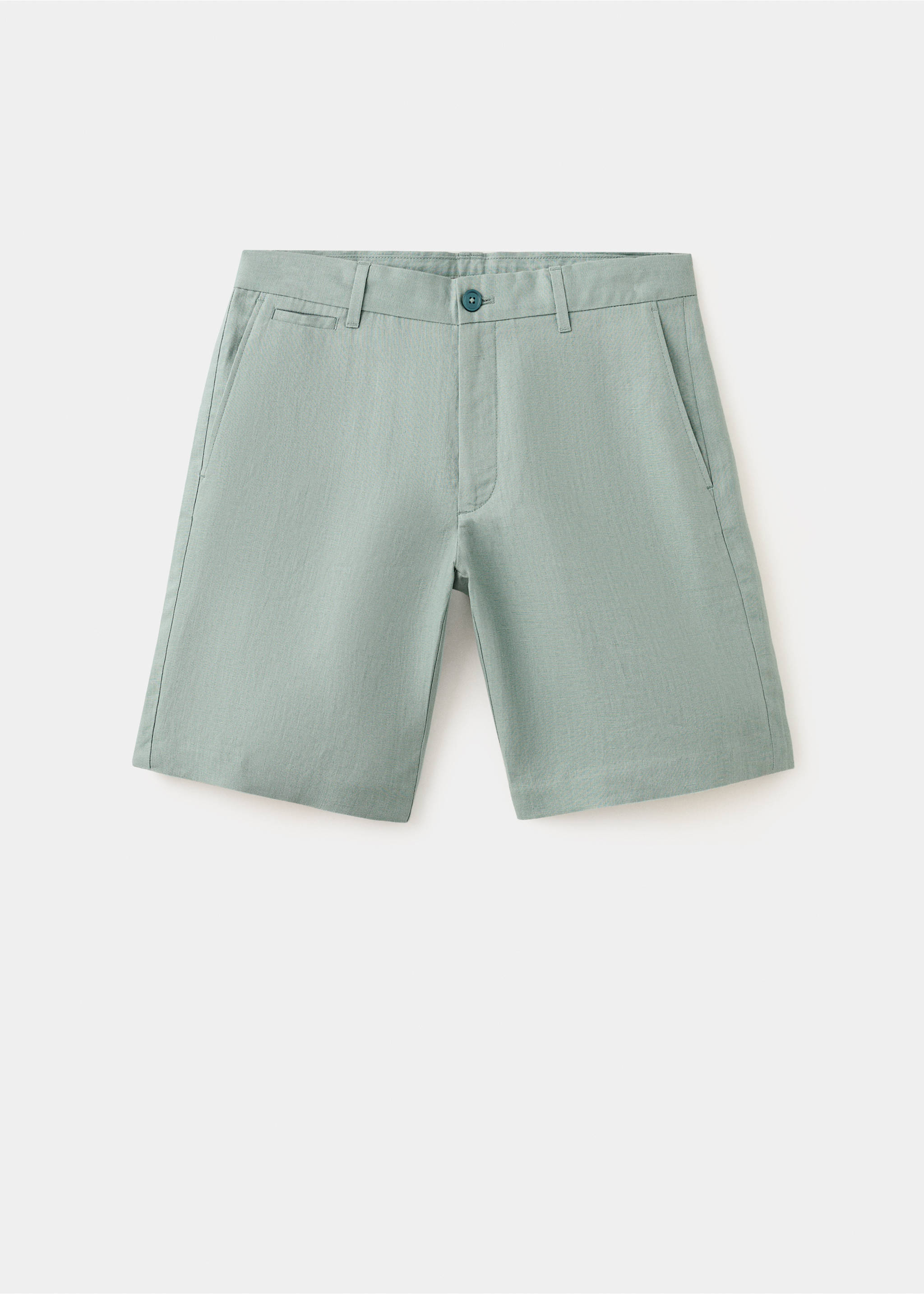 Bermudas slim fit 100% lino - Artículo sin modelo, Esmeralda. Ref: 37051330-00.
