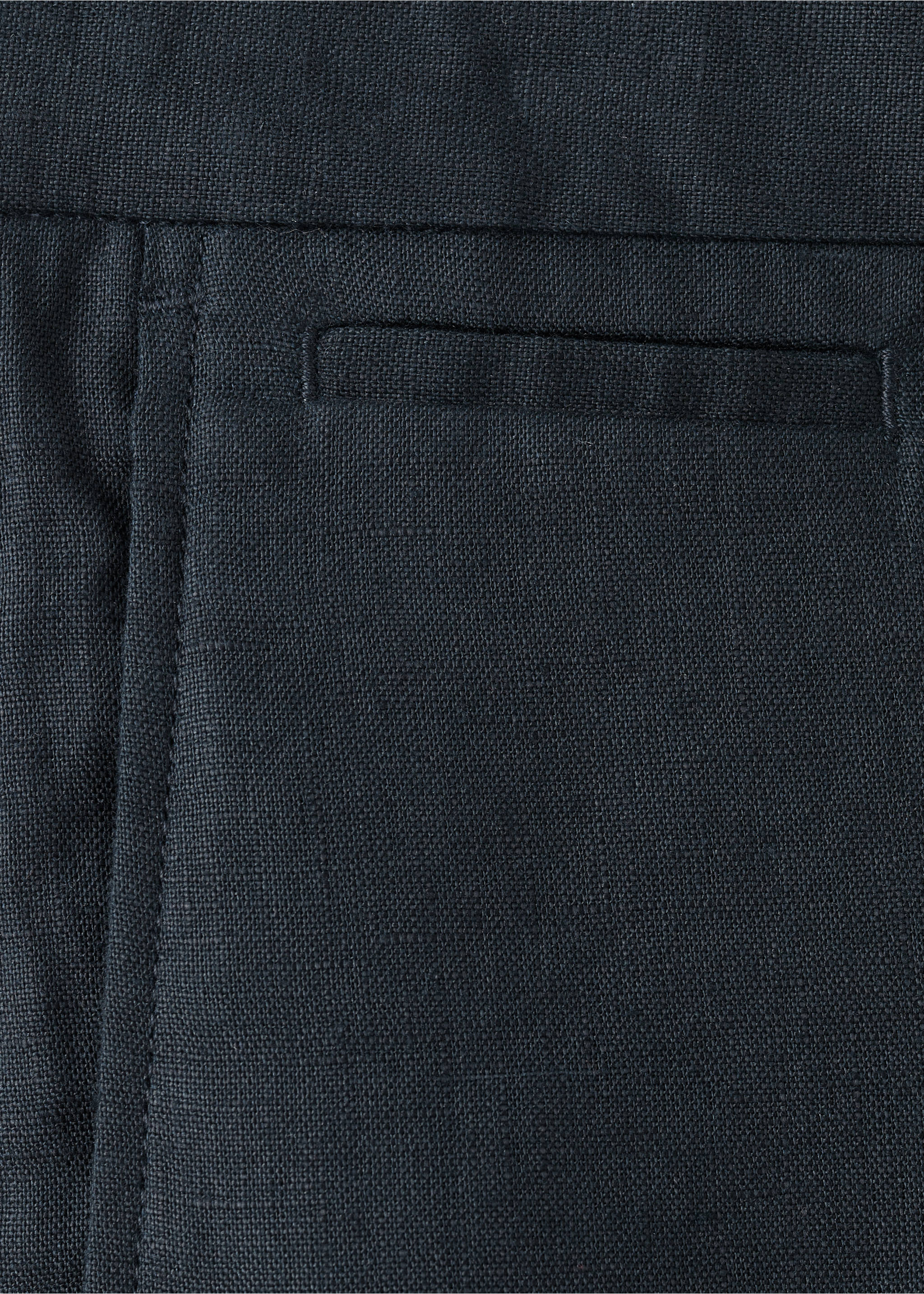 Bermudas slim fit 100% lino - Detalle del artículo 8, Azul marino. Ref: 37051330-00.