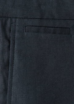 Slim-fit 100% linen bermuda shorts — Navy 10