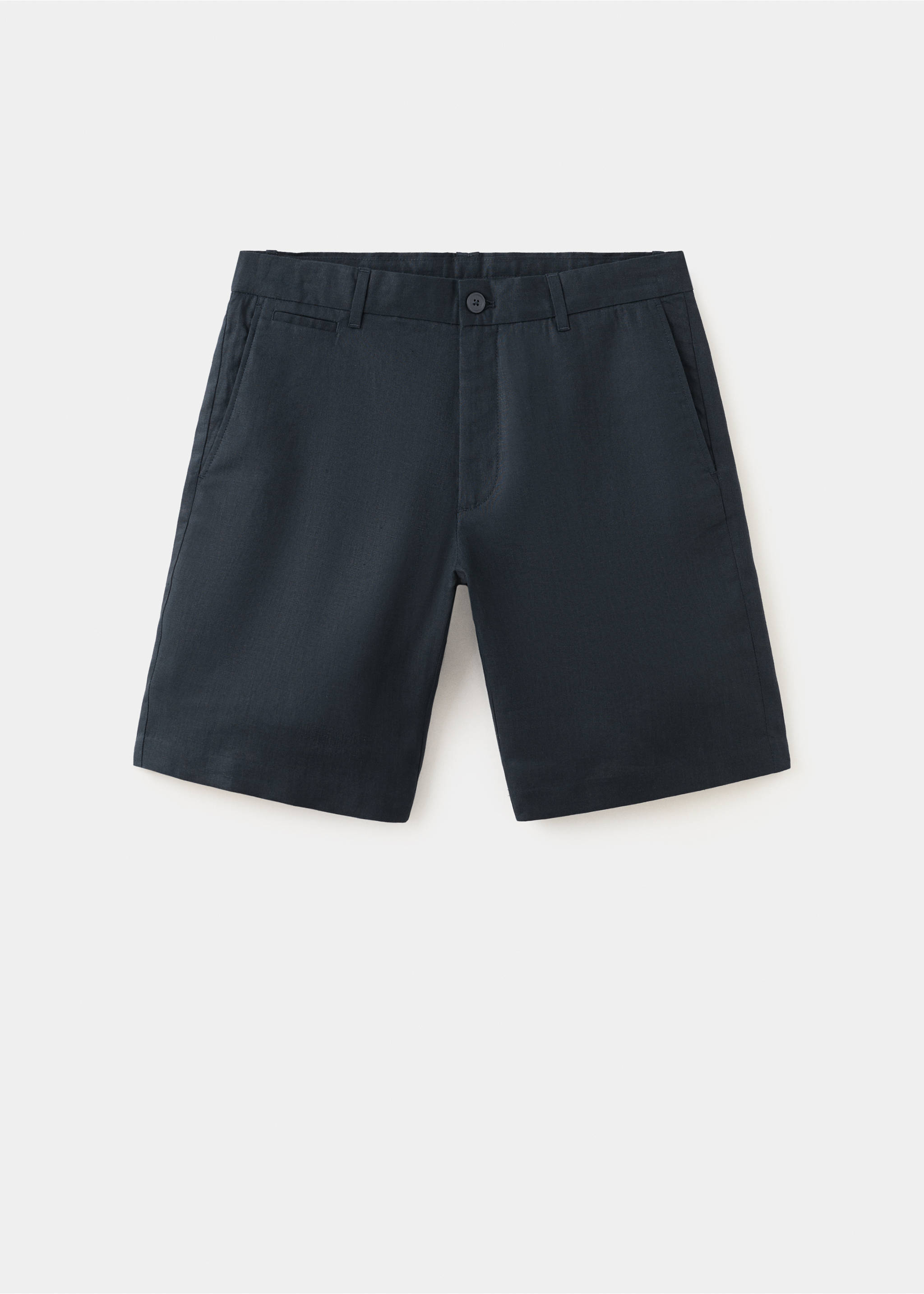 Bermudas slim fit 100% lino - Artículo sin modelo, Azul marino. Ref: 37051330-00.