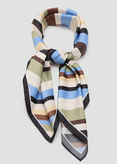 Striped printed scarf — Green 3